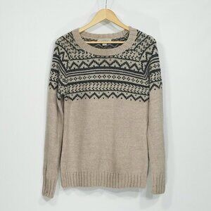 Gander Mountain  Cream & Grey Wool Blend Sweater